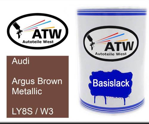 Audi, Argus Brown Metallic, LY8S / W3: 500ml Lackdose, von ATW Autoteile West.